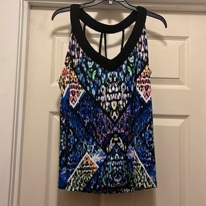 Medium blue black tank top